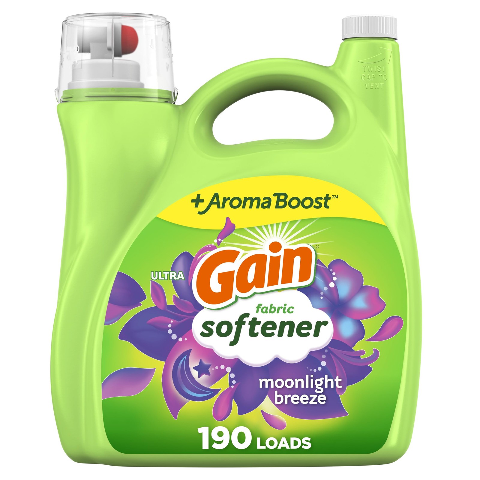 Gain Moonlight Breeze Fabric Softener, 140 FL OZ, 190 140 Fl Oz (Pack of 1)