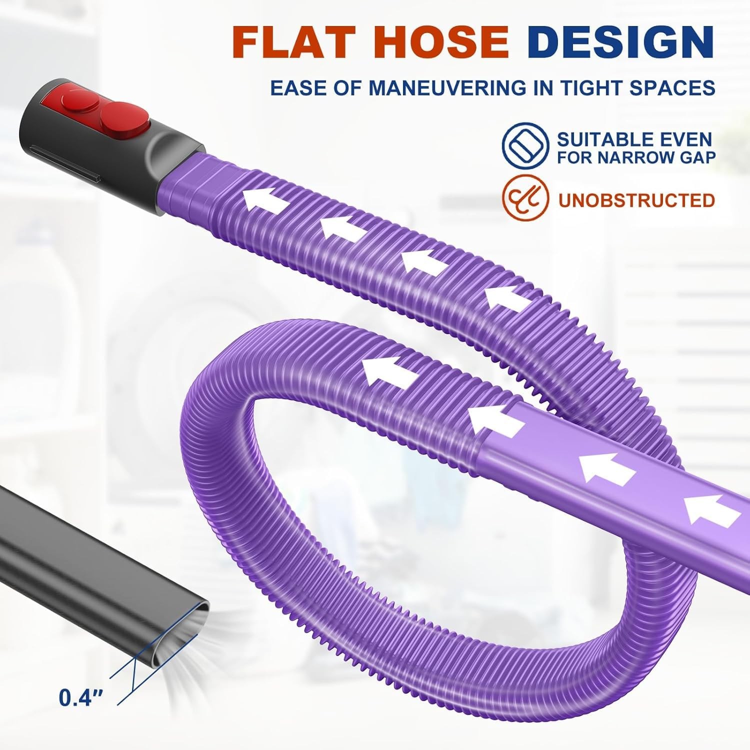 Sealegend Dryer Lint Vacuum Attachment Compatible 39.37 inches (L), Purple