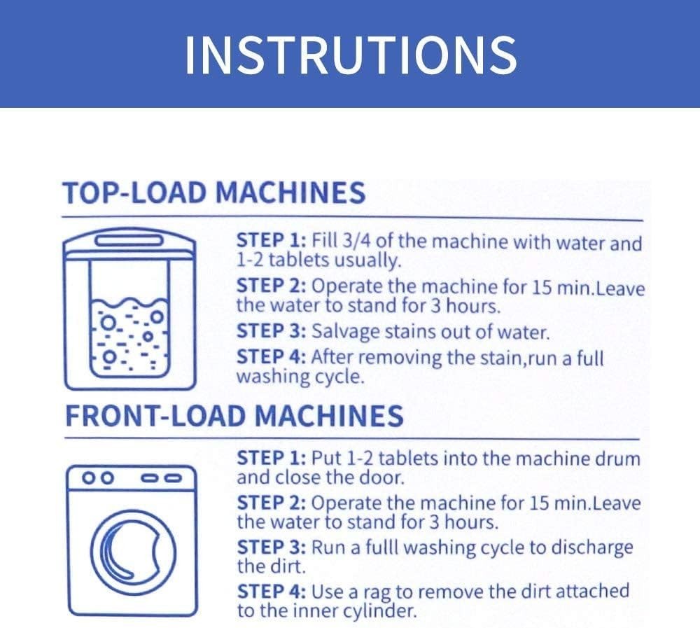 30 Pack Washing Machine Cleaner Tablets, Solid Washer Deep Cleaning Tablet, C…