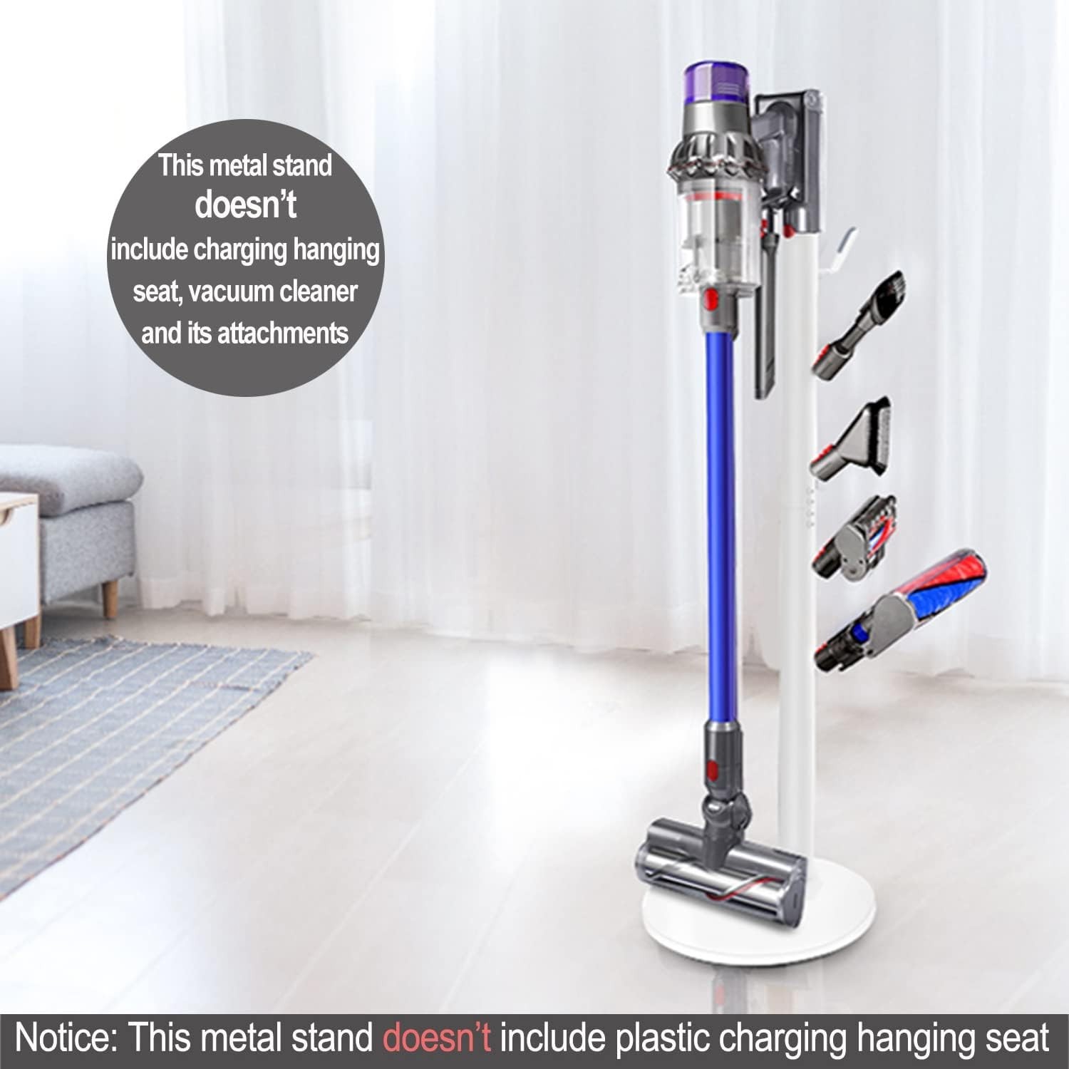 Universal Vacuum Cleaner Docking Station with 5 Hooks – Sturdy & Stylish White