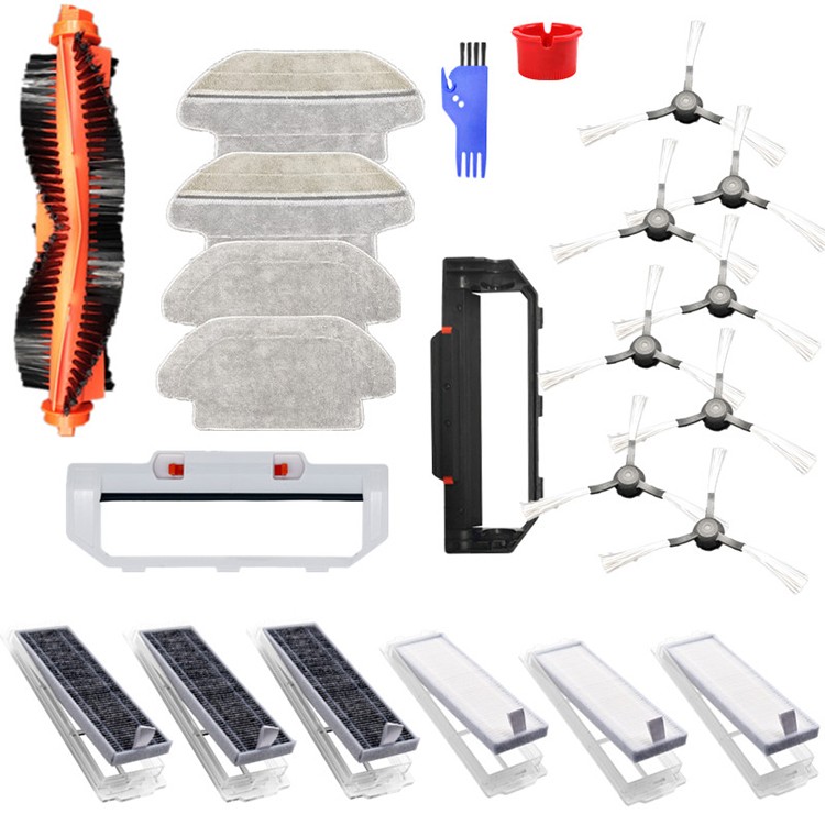 23pcs/Set Vacuum Roller Brush Rag Filters Cleaning Spare For Viomi V2 V-RVCLM21B