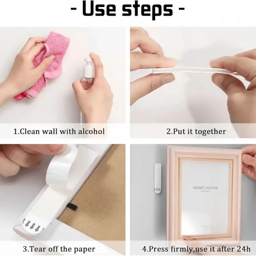 120Pcs Picture Hanging Strips Heavy Duty No Nails Damage Free Frame Mounting USA