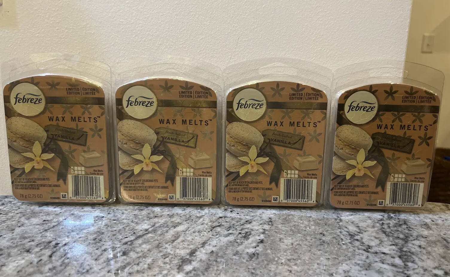 Febreze 2.75 Oz Limited Edition Fresh Baked Vanilla 6 Count Wax Melts (4 PACKS)