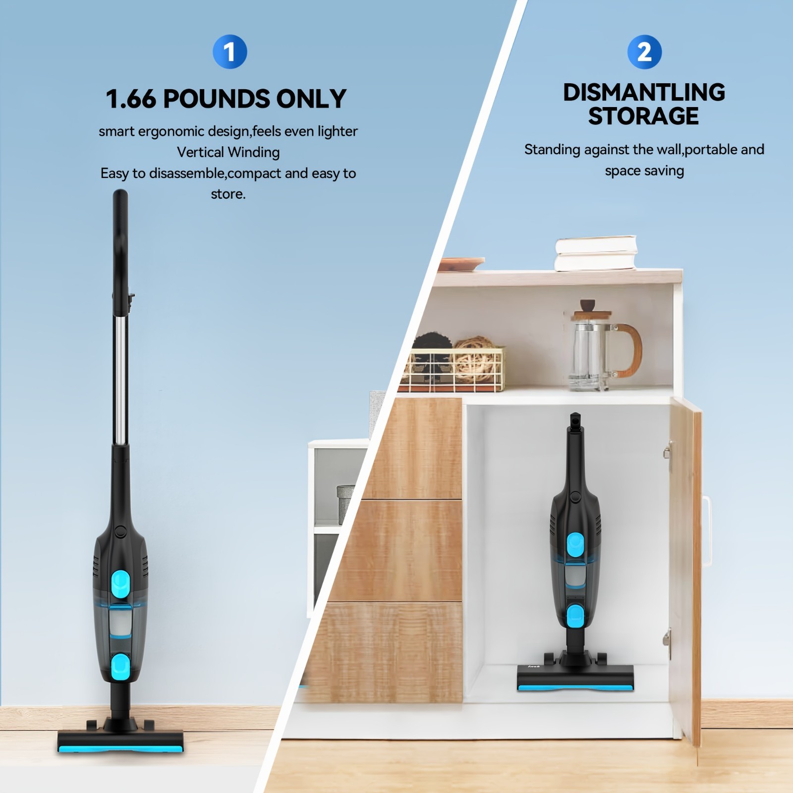 INSE R6 Vacuum Cleaners For Home, 30KPa Powerful Suction, 600W Motor Stick,