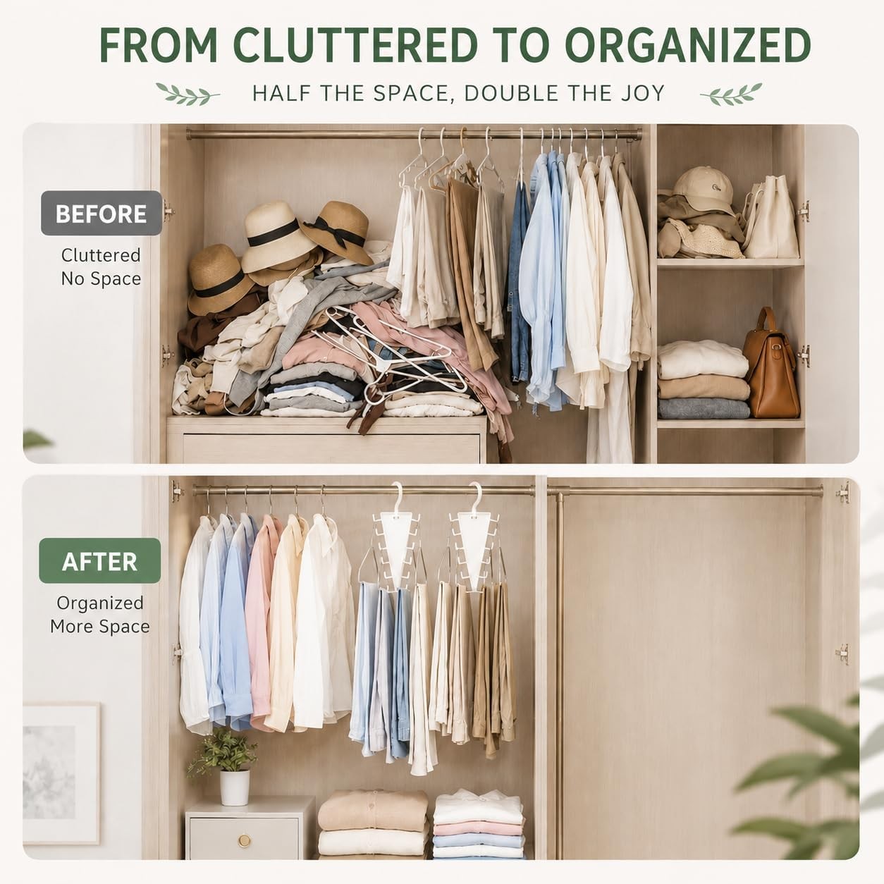12 Hooks Space Saving Closet Hanger Organizer, V-Shape Multi Hook Clothes Hanger