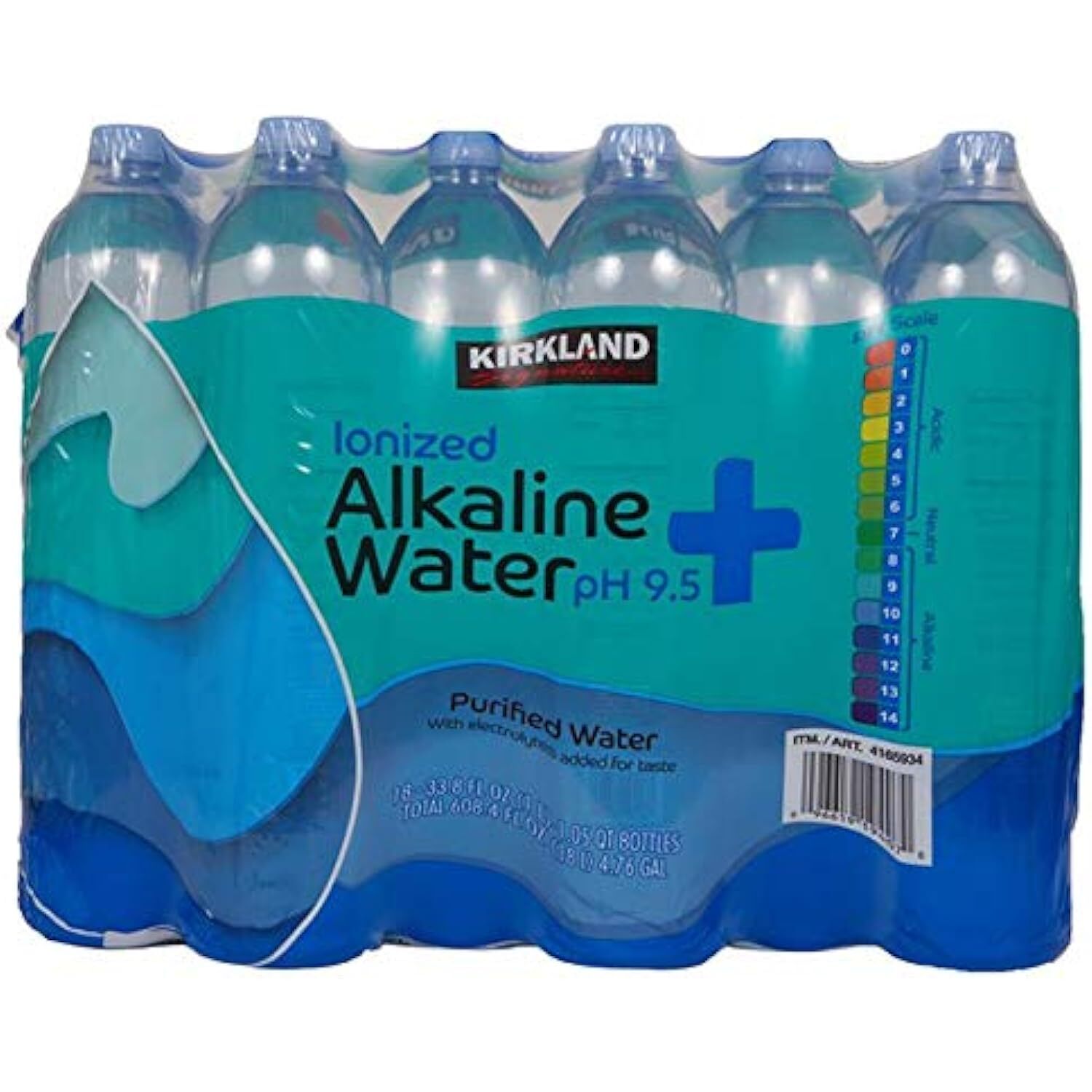 KIRKLAND SIGNATURE Alkaline Water, 33.8 Fl Oz (Pack of 18)