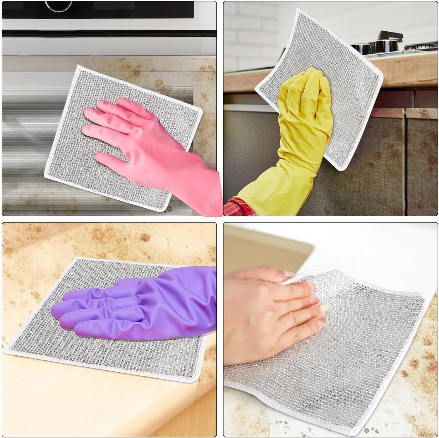 10PCS Multipurpose Wire Dishwashing Rags for Wet and Dry, Multipurpose Wire Dish