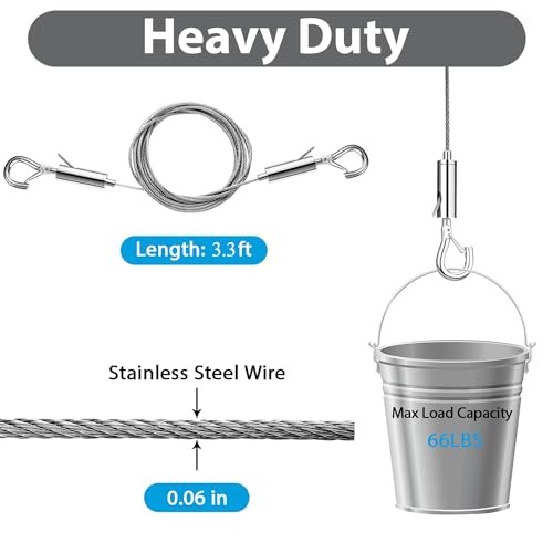2PCS Adjustable Picture Hanging Wire Kit,Heavy 5.7 x 2.7 x0.7inch, 1M2PCS