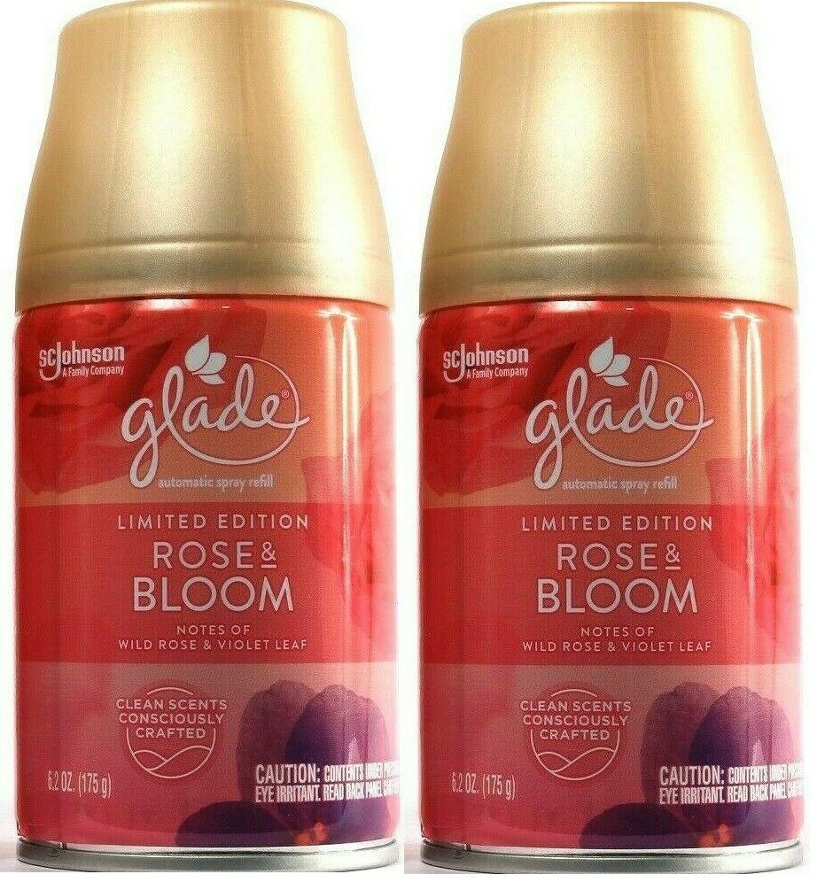 (2) SCJohnson Glade Limited Edition Rose & Bloom Room Deodorizer Refill 6.2 oz
