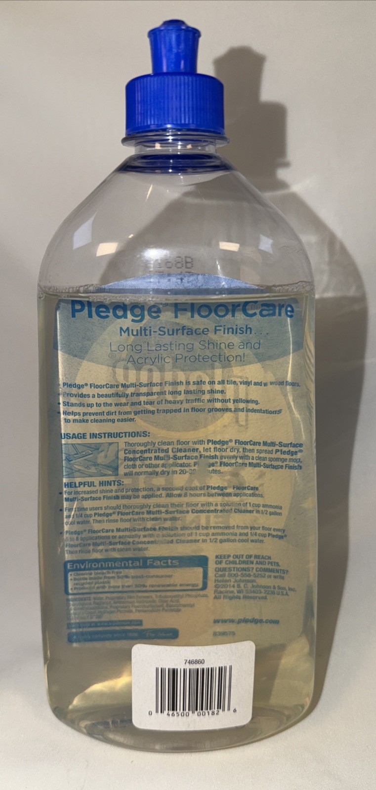 Pledge Floor Care Finish with Future Shine Multi Surface 27 fl oz 90% Full 2016