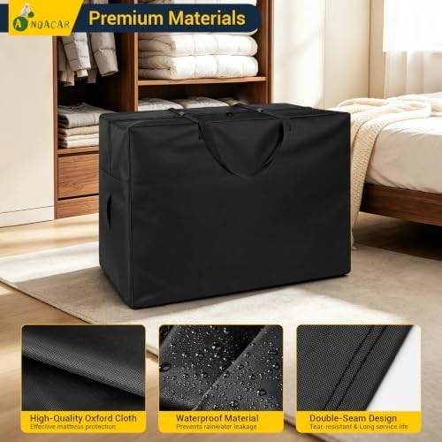 Folding Mattress Storage Bag Waterproof Oxford Cloth 58x26x18 Inch for 6 Inch