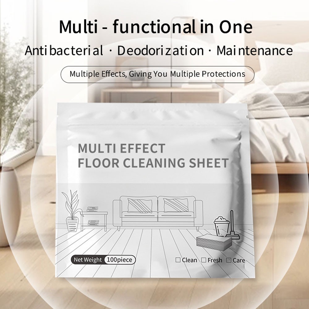 Multi-Effect Floor Cleaning Sheets,100pcs Water-Soluble Floor Cleaning Sheets