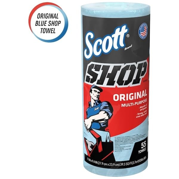 Kimberly-Clark 75130 SCOTT Shop Towel Roll, 55 55 Count (Pack of 1), Blue
