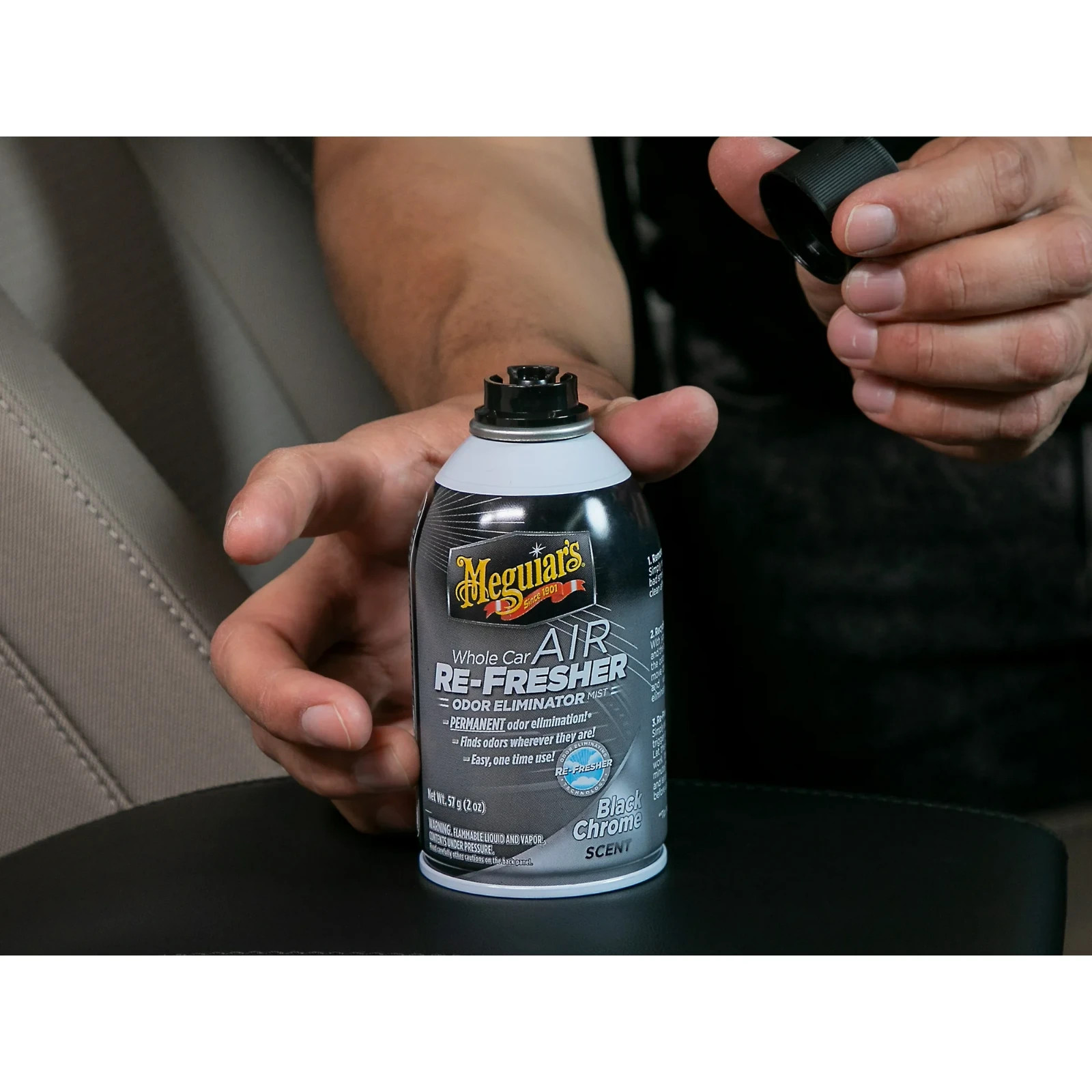 Meguiar’s G181302 Whole Car Air Re-fresher Odor Eliminator Mist, Black
