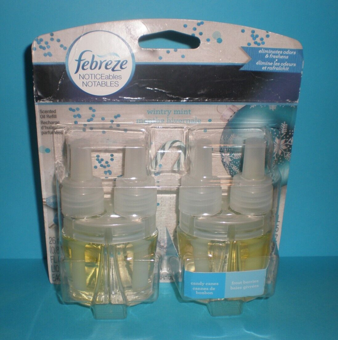 Febreze NOTICEables WINTRY MINT Dual Scented Oil refills Candy Canes/Frost Berry