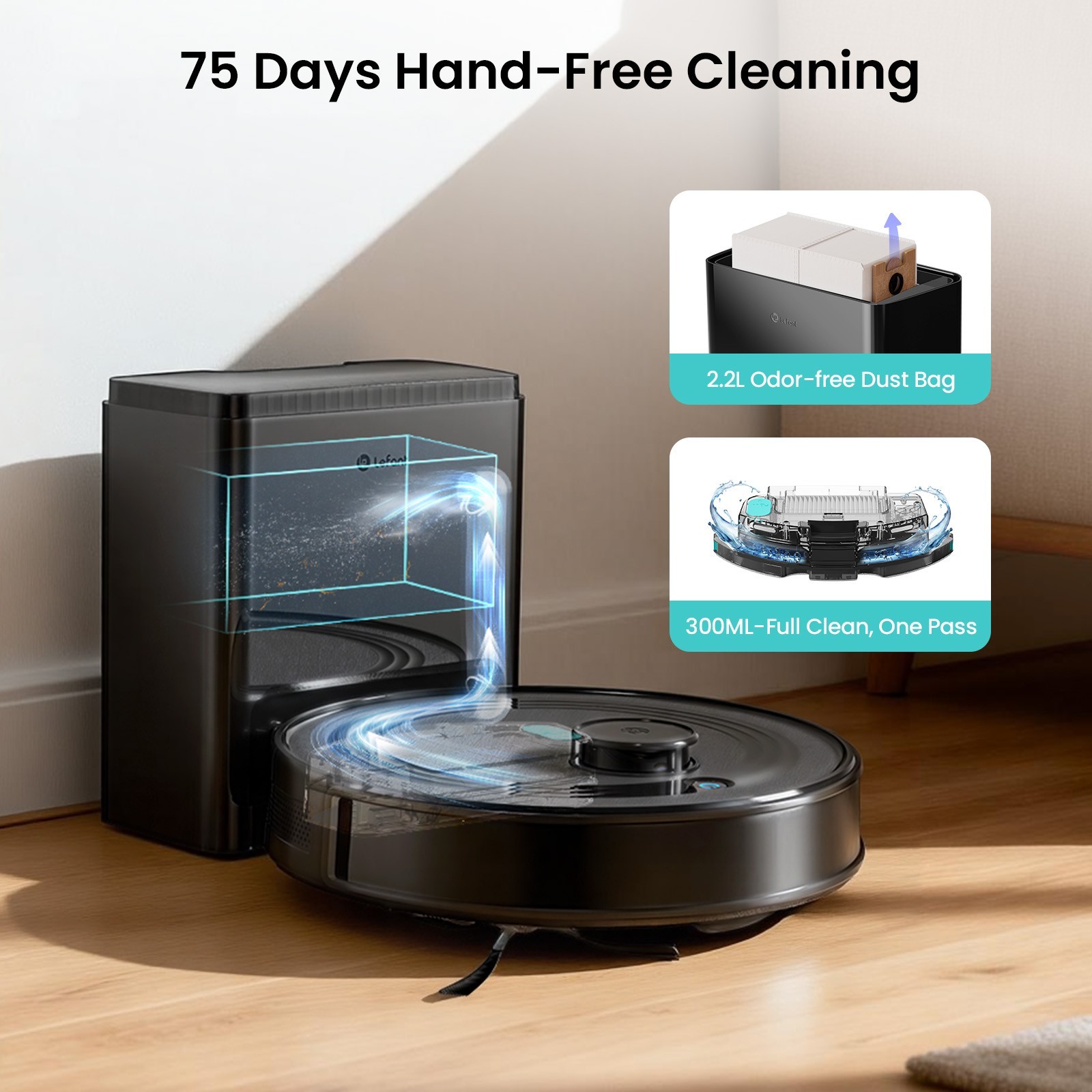 Lefant M2 Plus 7000Pa Robot Vacuum Cleaner Self-Emptying 2.4G/5G Smart Sweeper