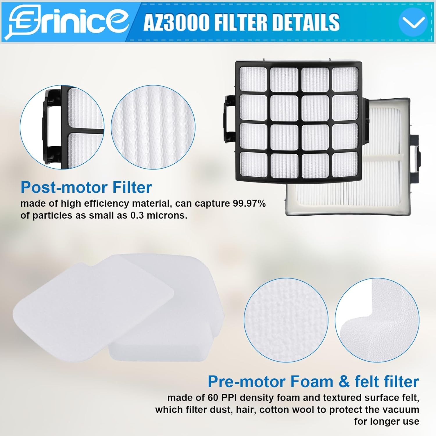 14 Pack AZ3002 Filter Replacement Part for Shark Stratos AZ3000 AZ3000C AZ3000W