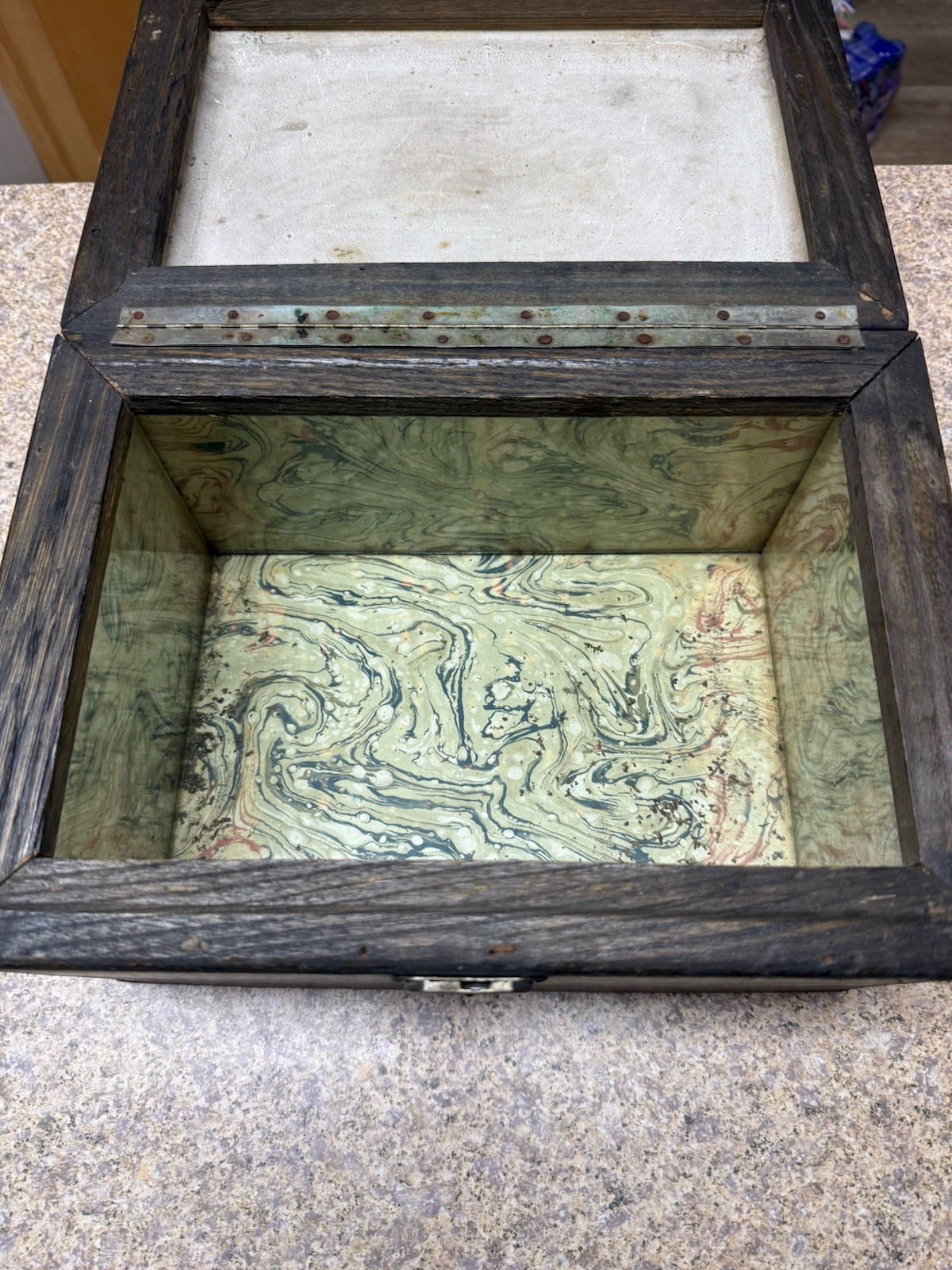 Handmade Lead Lined Wood Box Storage 9Lb 11.5×8.125×7.75”H W Lock No Key EUC