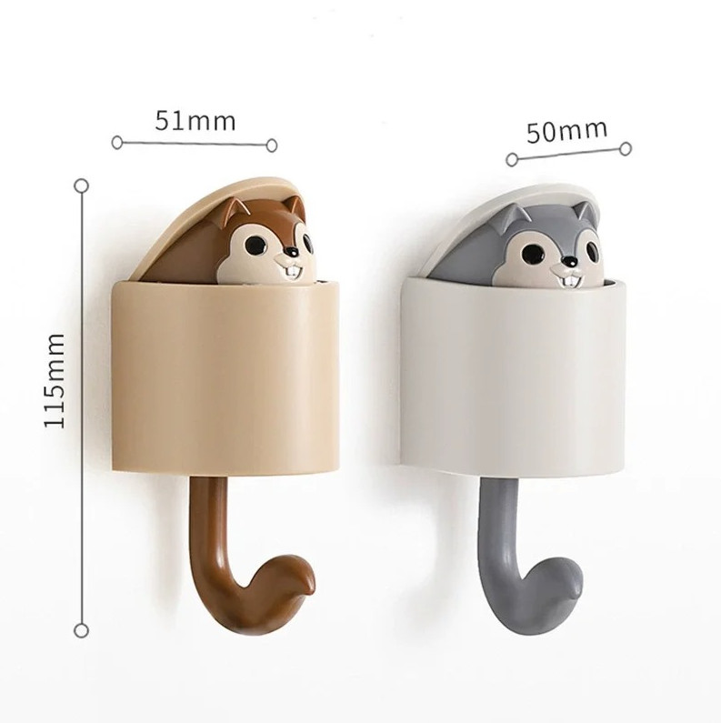 1 pc Adhesive Cartoon Cat Hooks – No-Drill Wall Hangers for Keys, Towels & Bags