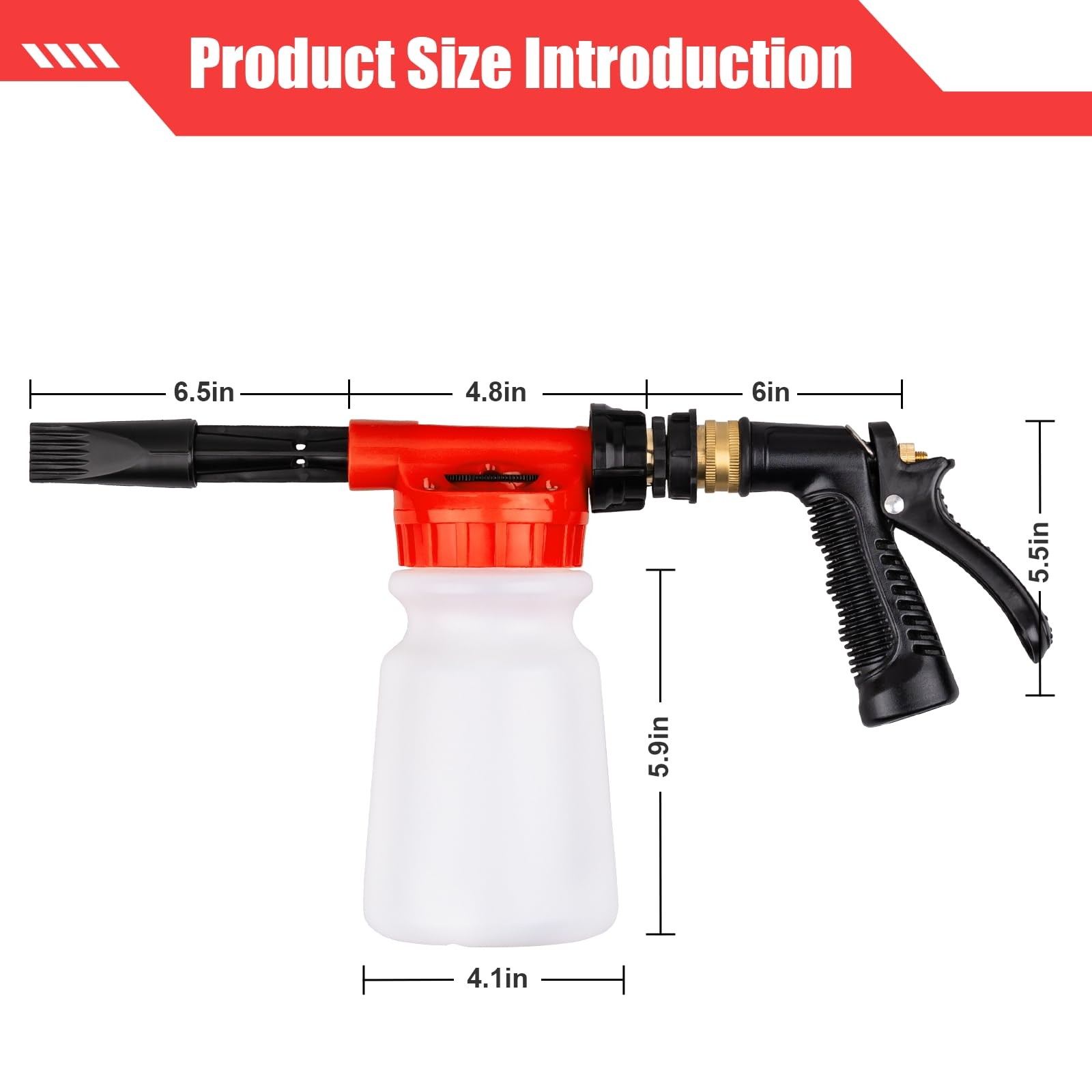 Car Wash Foam Gun, Sprayer with Adjustable Dial Nozzle,…