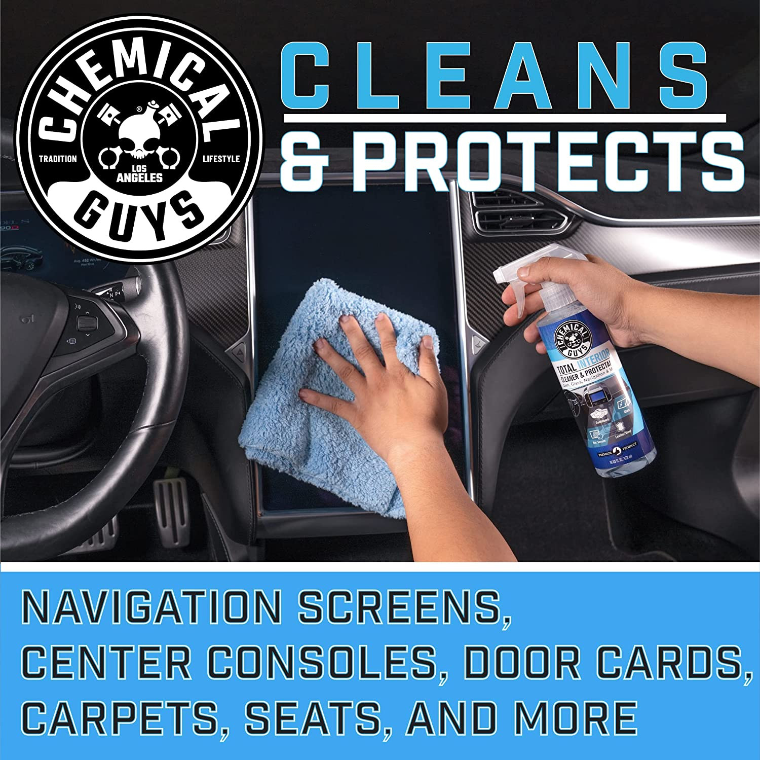 , Total Interior Cleaner & Protectant, Leather & Vinyl, 16 Oz | Cleans Dashboard