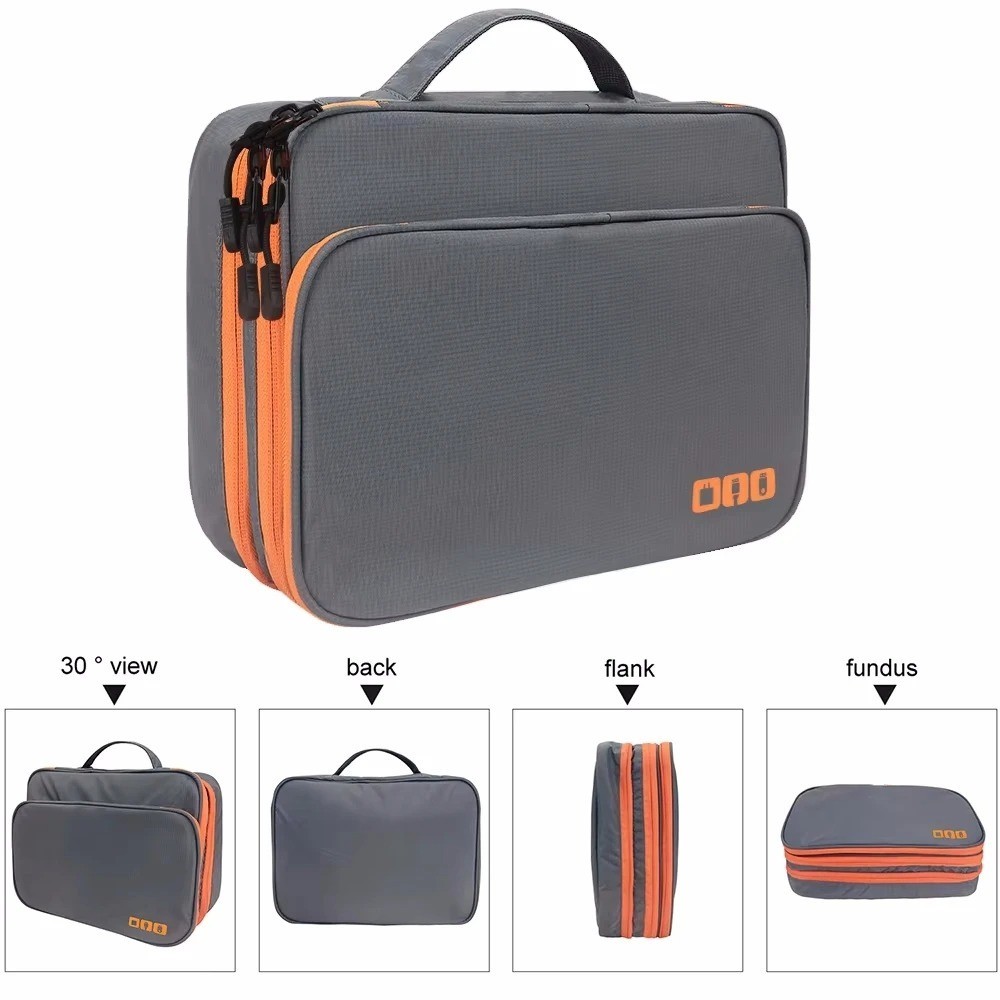 Travel Cable Organizer Bag Waterproof Electronics Accessories Storage-Case Pouch