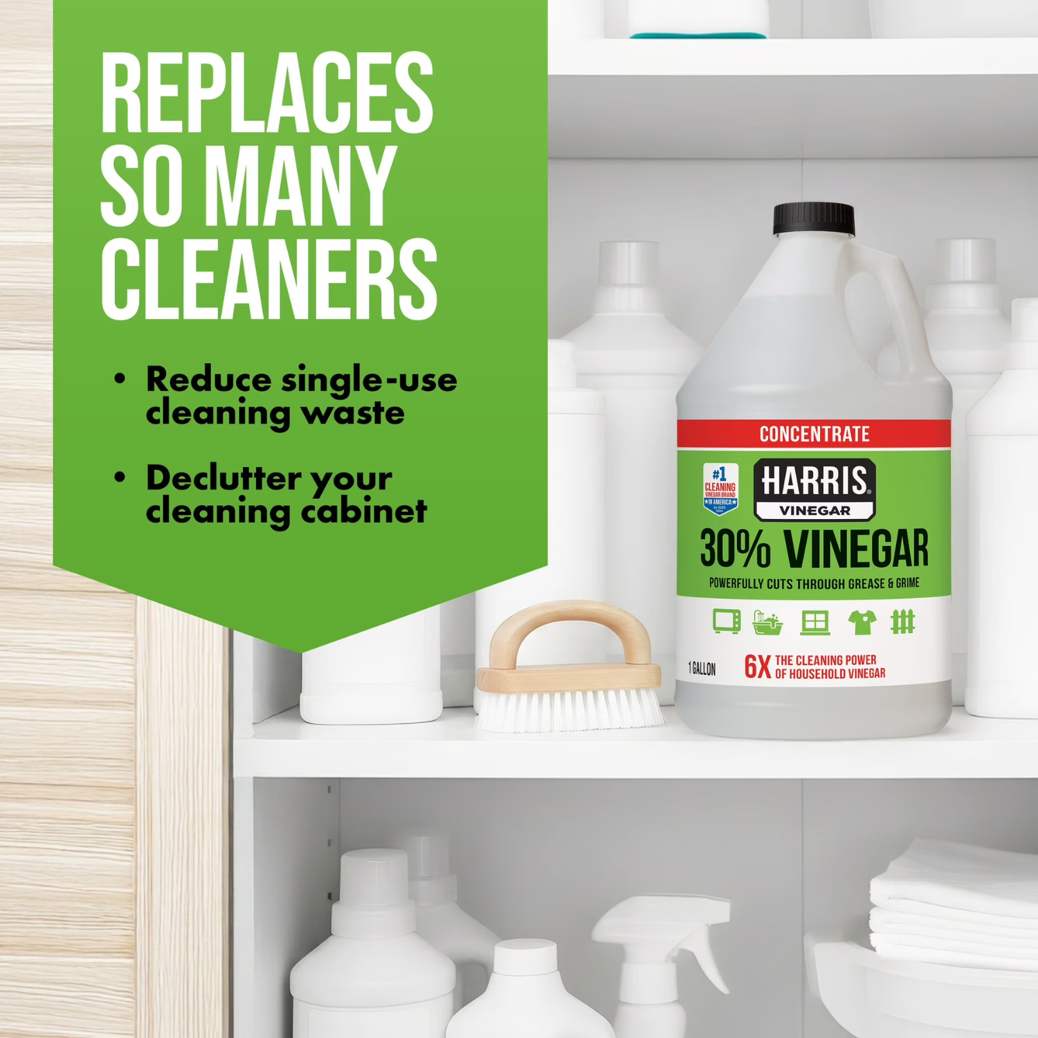 (2 Pack) Harris Vinegar Concentrate Cleaner 30 Percent All Purpose 1 Gallon