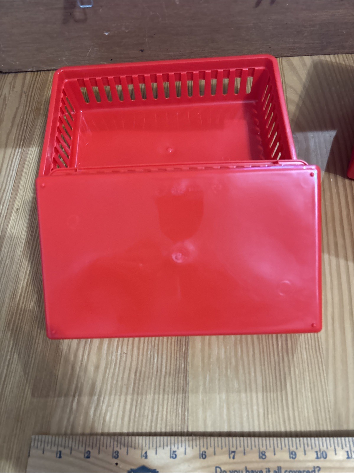 (10) Plastic Bin Basket/ Organizing Storage 11 X 6X2 1/2 Red
