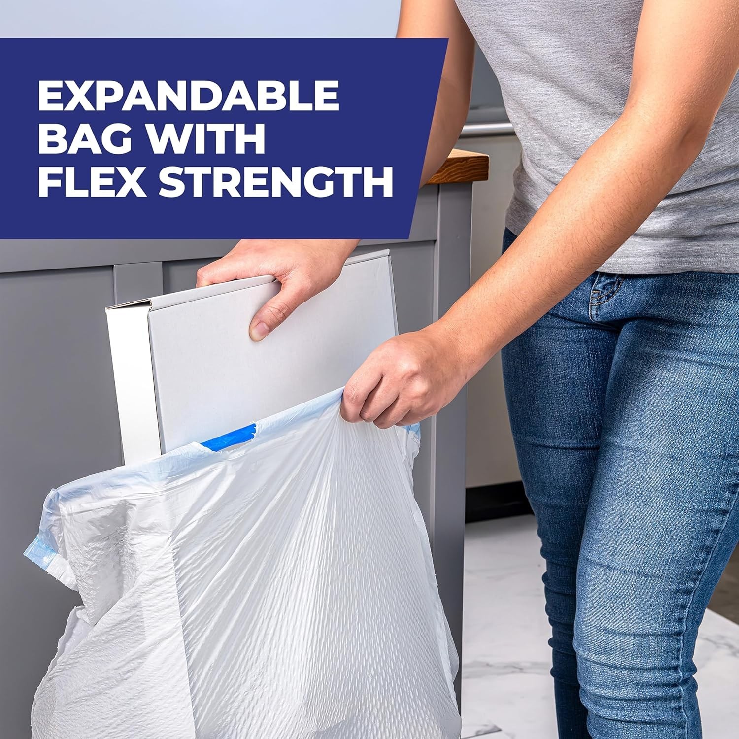 Hefty Ultra Strong Tall Kitchen Trash Bags Lavender & Sweet Vanilla 13 Gal 80 Ct