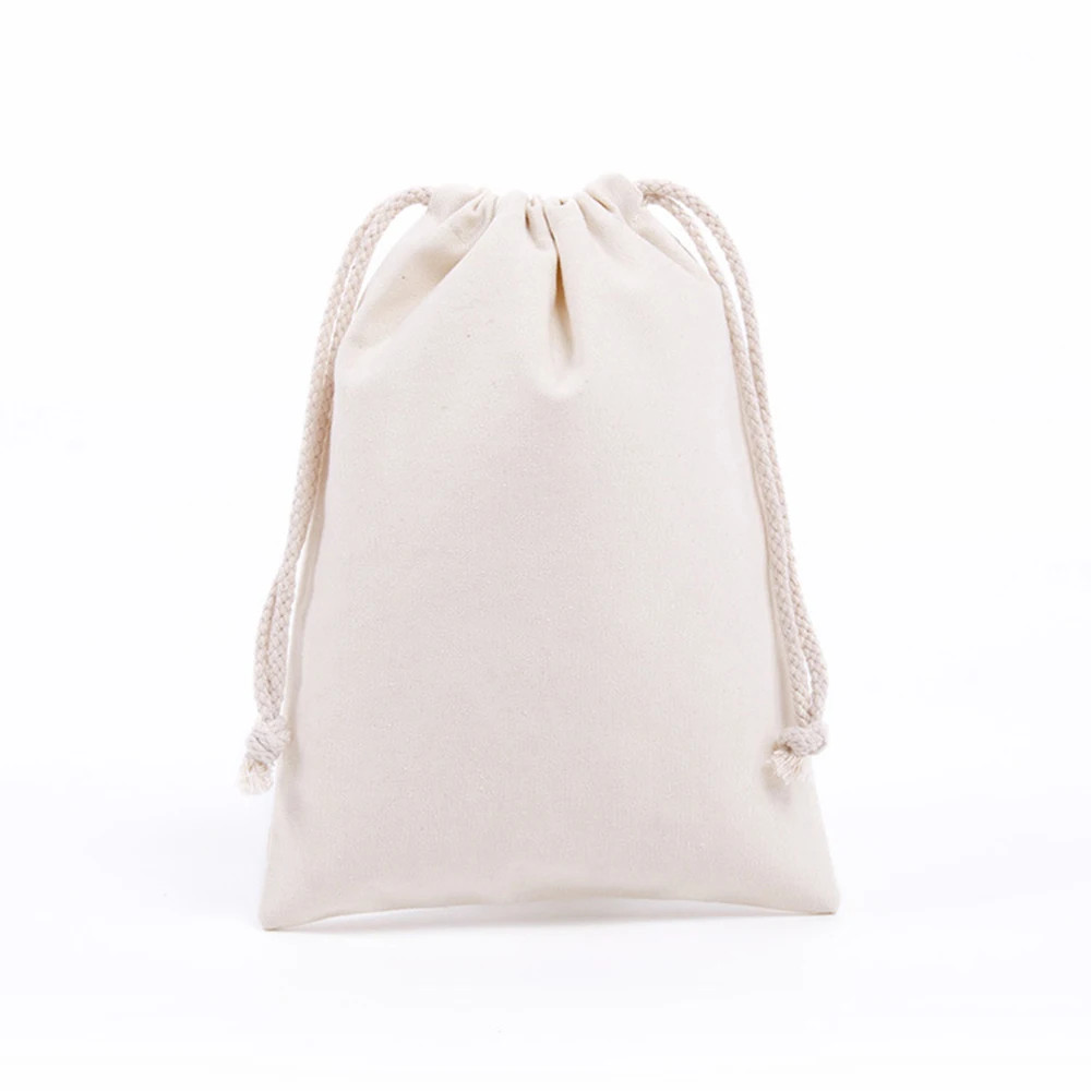 Drawstring Bag Cotton Storage Organizer Tote Portable Handbags Grocery Shopping