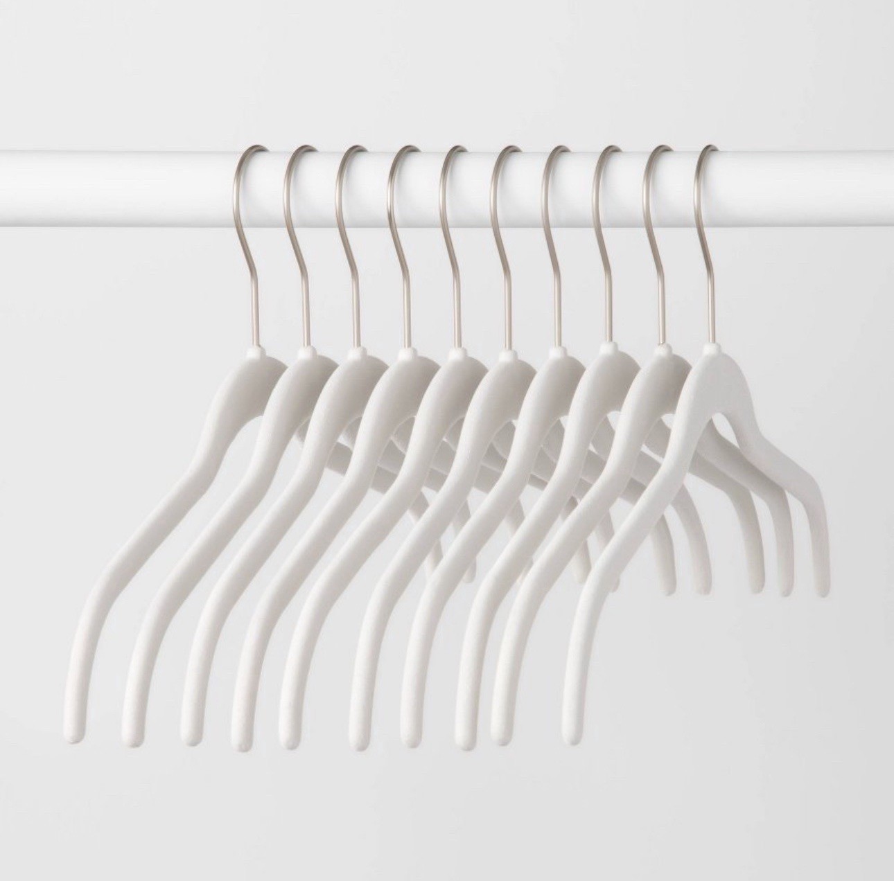 Hangers White Velvet Brightroom Clothes Hangers Lot of 60 New Shirt Flocked