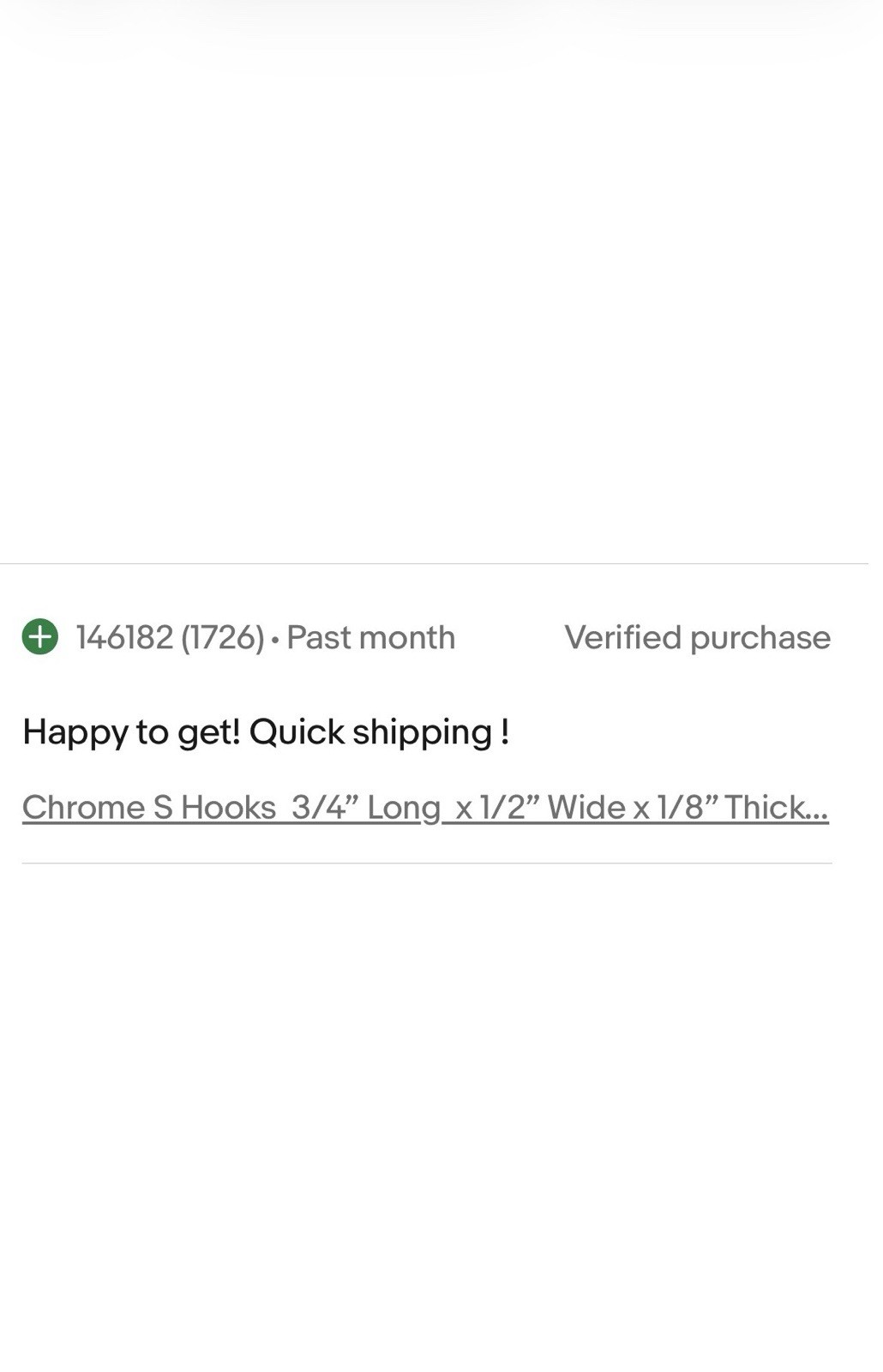 Chrome S Hooks 3/4” Long x 1/2” Wide x 1/8” Thick Qty-10 Made In USA FreeShip