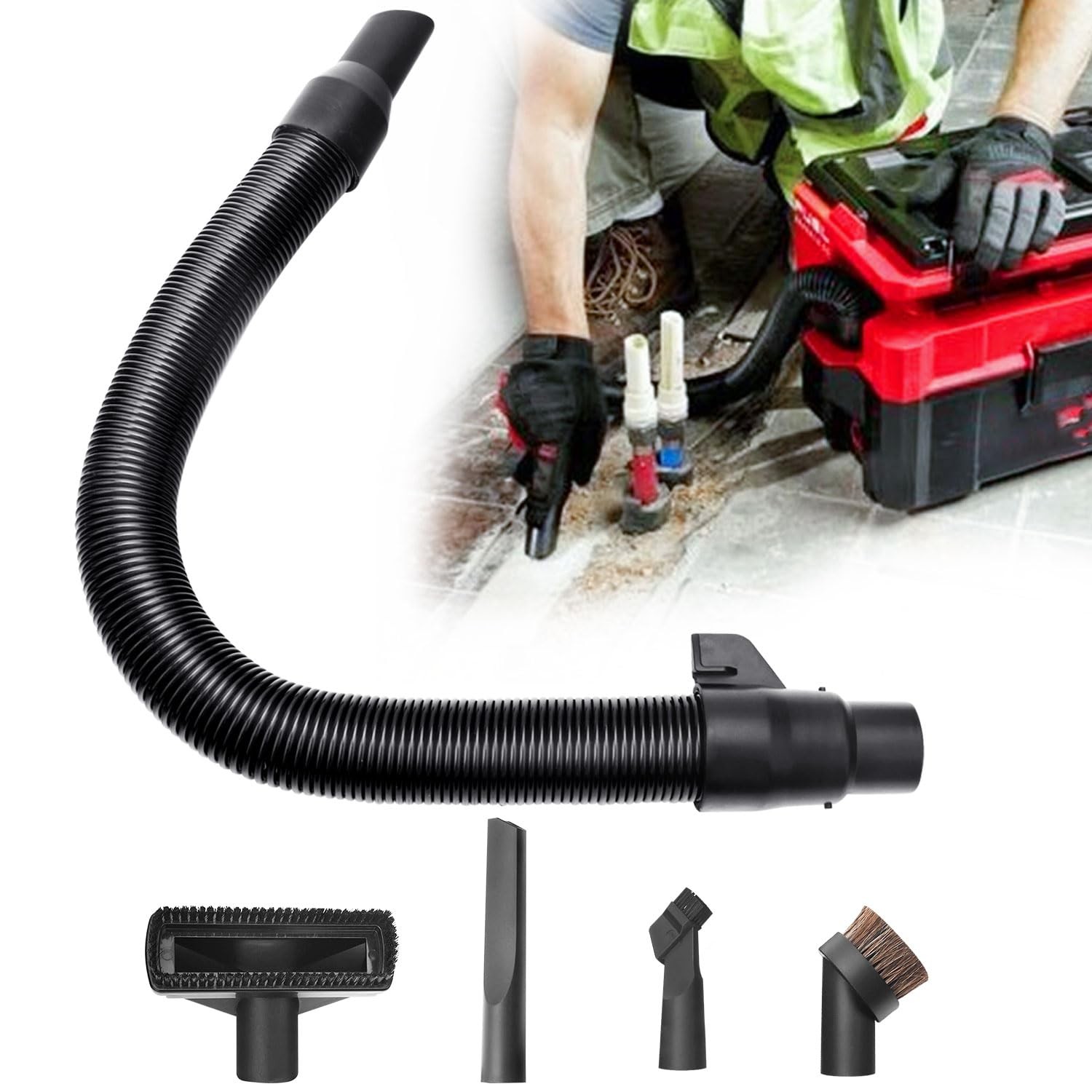 Vac Hose Assembly with Universal Adapter Kit for Milwaukee M18 Vacuum Dust Debri
