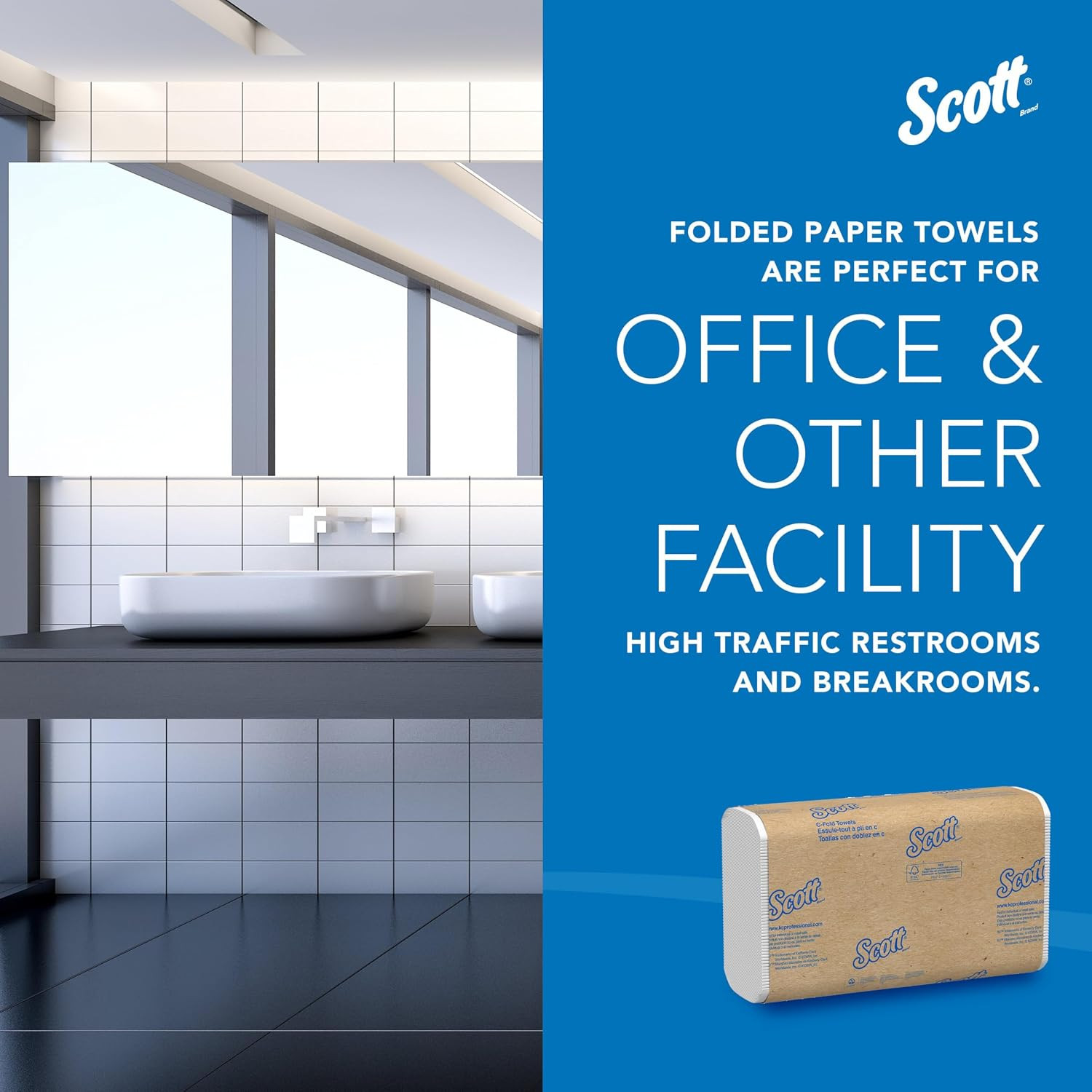 Essential C-Fold Folded Paper Towels, Bulk, Fast-Drying Absorbency Pockets