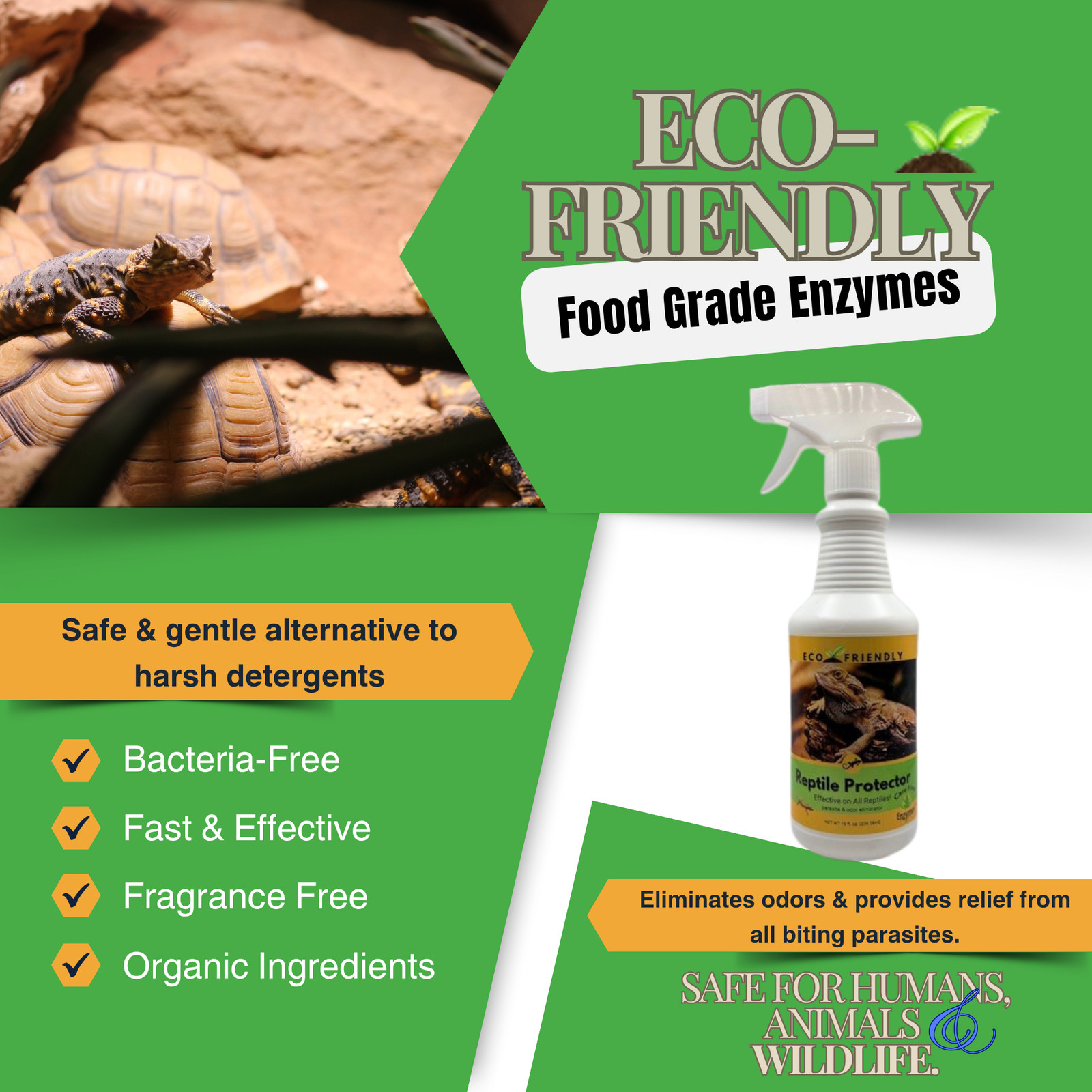 Reptile Mite & Parasite Spray | Safe for Snakes, Lizards & Terrariums | 8 oz & 1