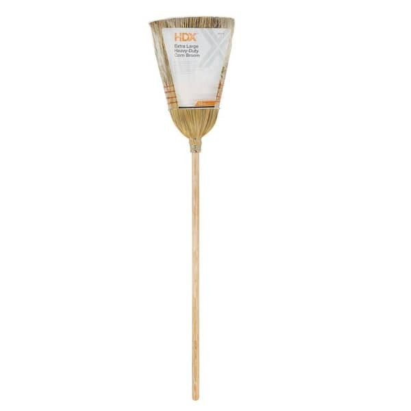 Giant Commercial Corn Broom 15 Inch Sweeping Width Heavy Duty Use Straw Cleaning