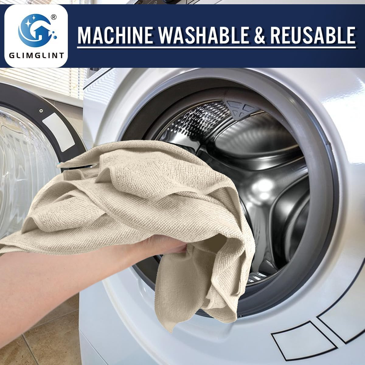 Brown Microfiber Cleaning Cloth, 12 Pack Cleaning Towels for Kitchen, Lint Free,
