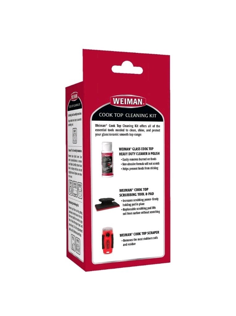 Weiman Glass Ceramic Stove Top Cooktop Surfaces Cleaner Scraper Clean Polish Kit