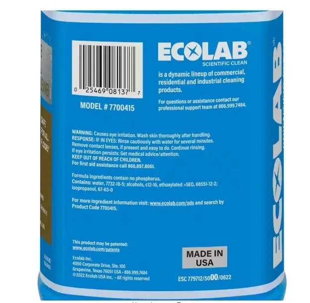 Ecolab 1-Gallon No-Rinse Neutral Floor Concentrate Cleaner