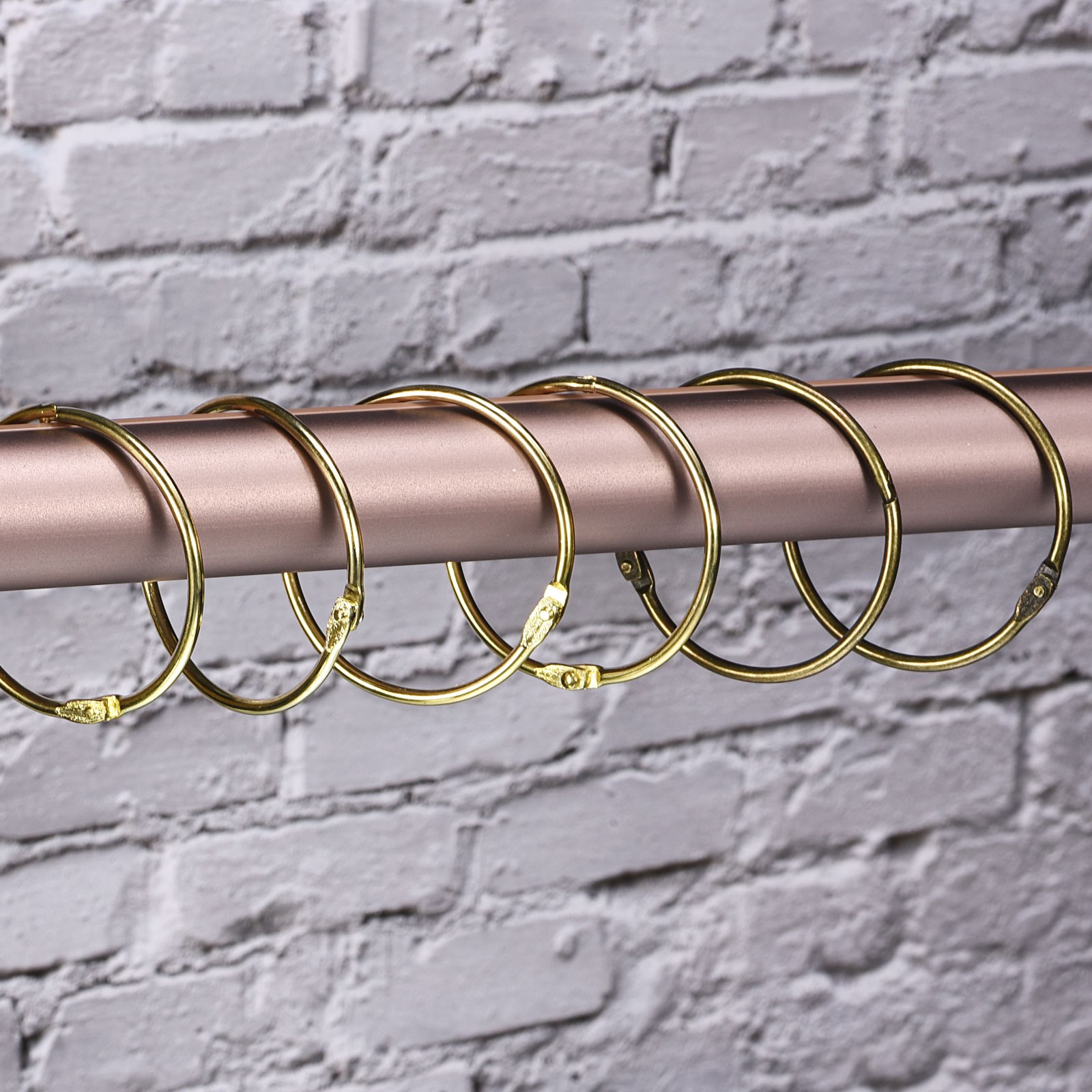 15pcs Shower Curtain Rings 0.75 Inch Loose Leaf Binder Rings Silver