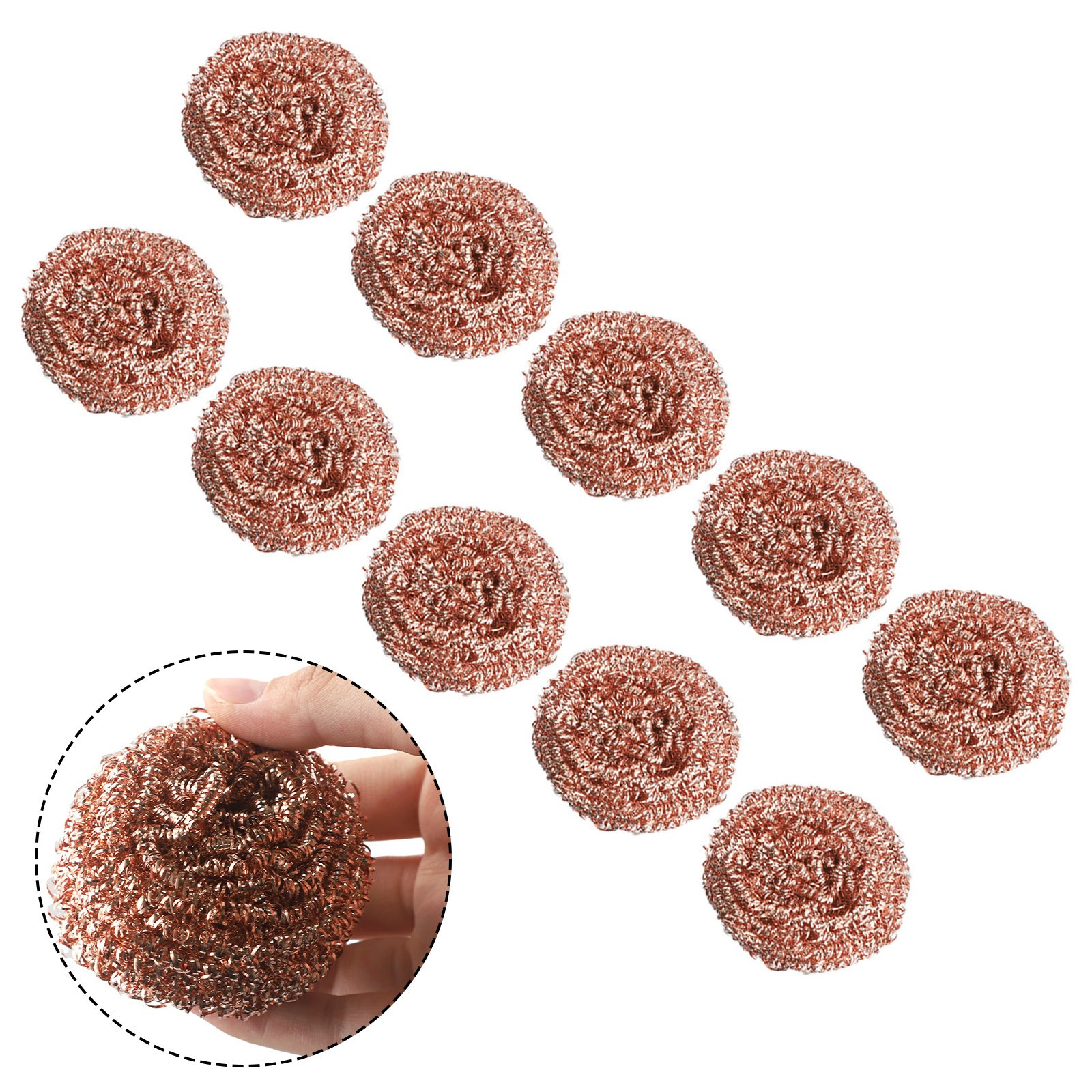 10PCS Copper Metal Wire Sponge Ball Iron Tip Nozzle Cleaner Slag Remover Tool