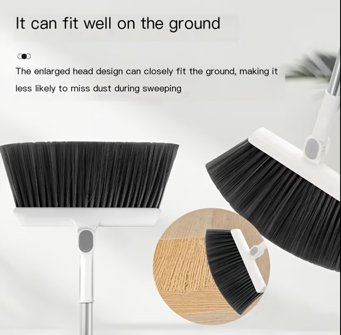 3-in-1 Long Handle Broom Dustpan Set Floor Brush Upright Home Cleaning Kit