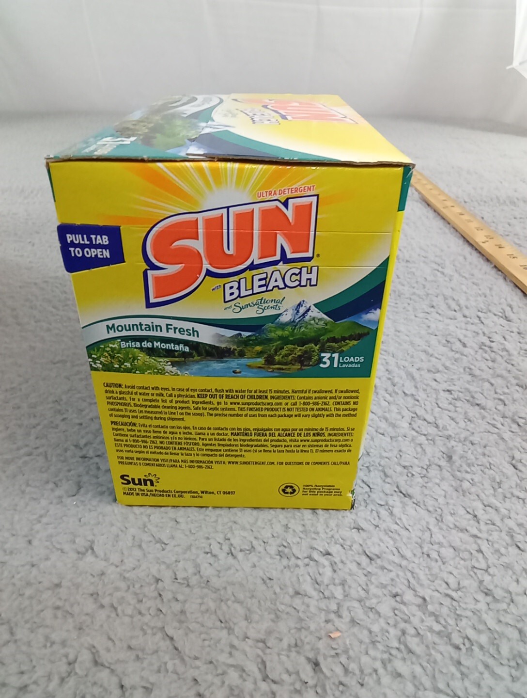SUN Bleach Powder Laundry Detergent 31 Loads 2 Lbs 11 Oz Mountain Fresh