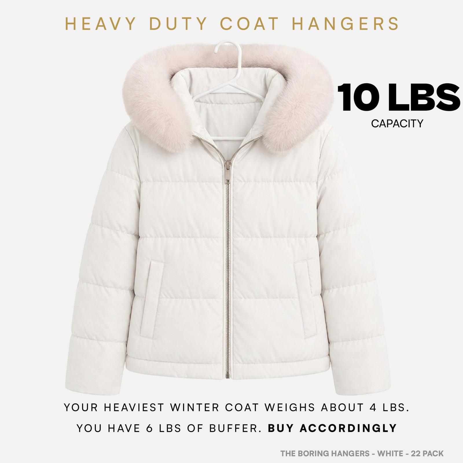 The Boring Hangers 22 Pack White plastic hangers