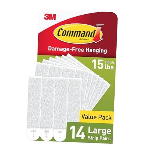 15 lb Large Picture Hanging Strips 14 Pairs (28 Strips) – Damage-Free
