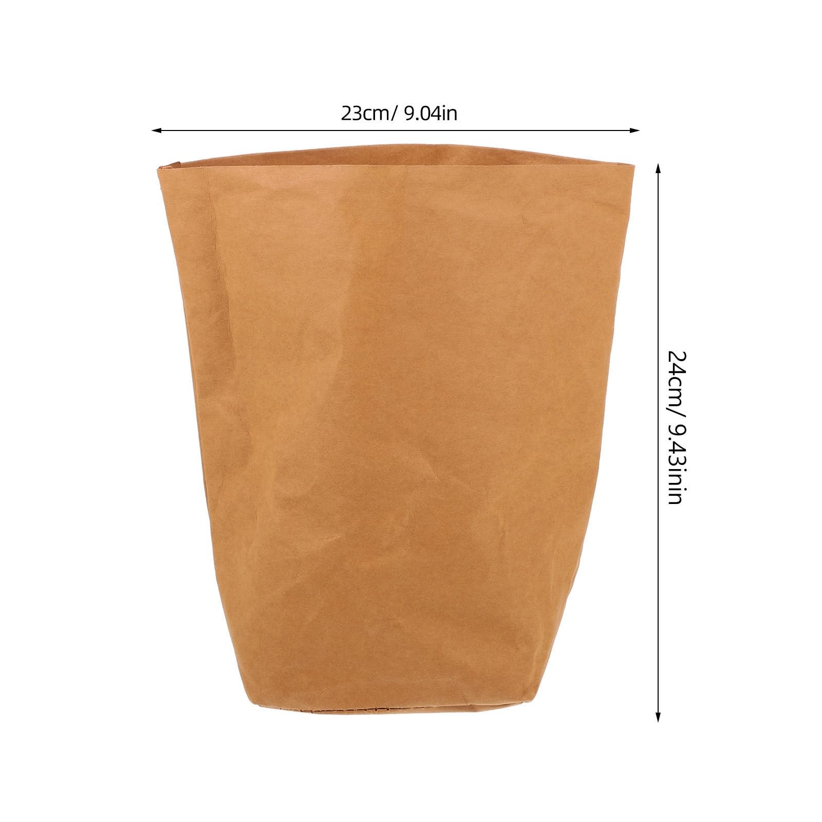 MAGICLULU Washable Kraft Paper Storage Bags for Food 23X22CMx3pcs, Brownx3pcs