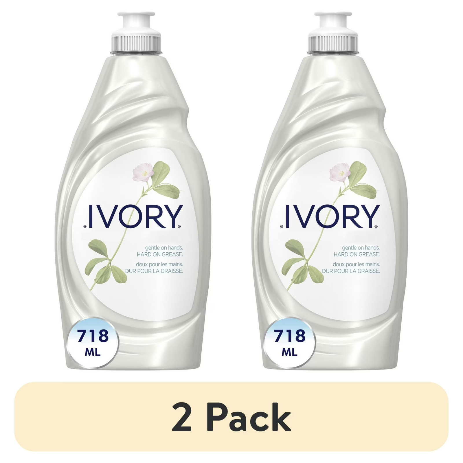 (2 pack) Ivory Ultra Concentrated Liquid Dish Soap, Classic Fresh Scent 24 fl Oz