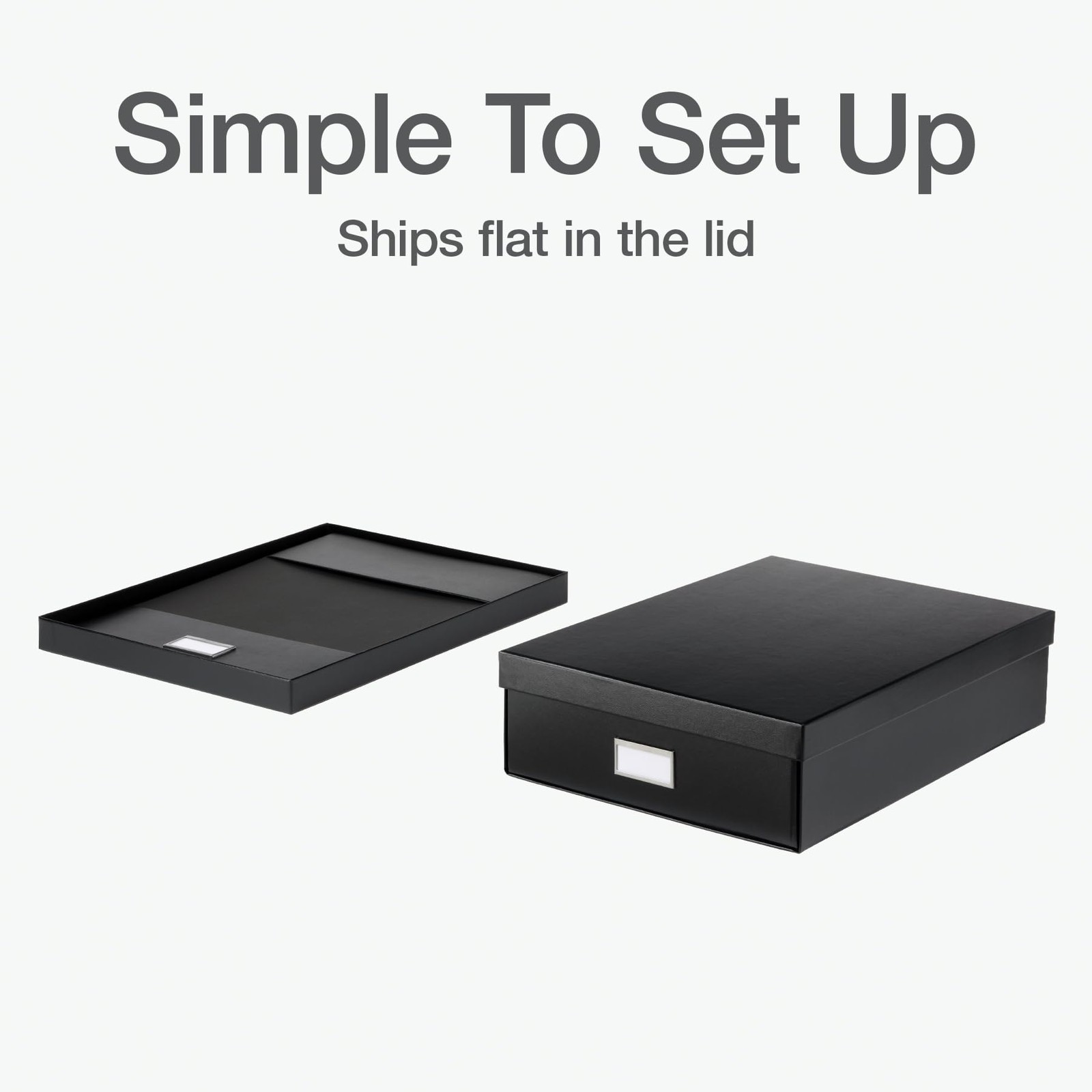 Oxford Keepsake Box, Protective Storage Home 16″ x 12″ x 4 1/4″, Black