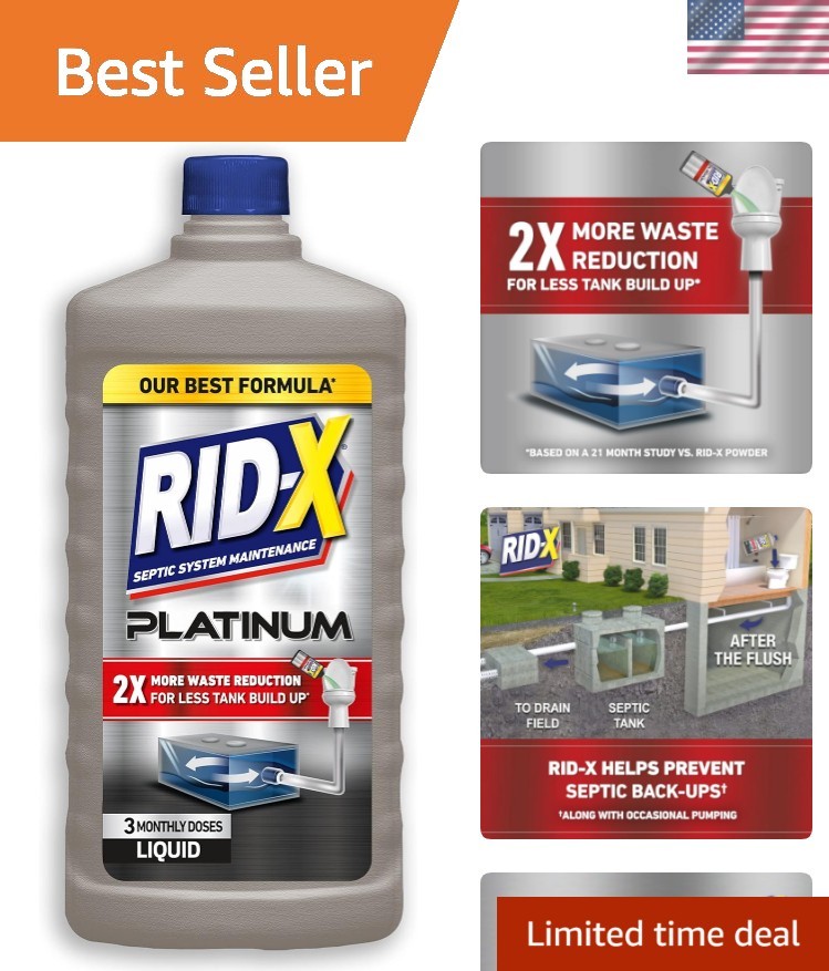 Septic Tank Treatment Platinum Liquid – 3 Supply – Our Best Formula with x2 …