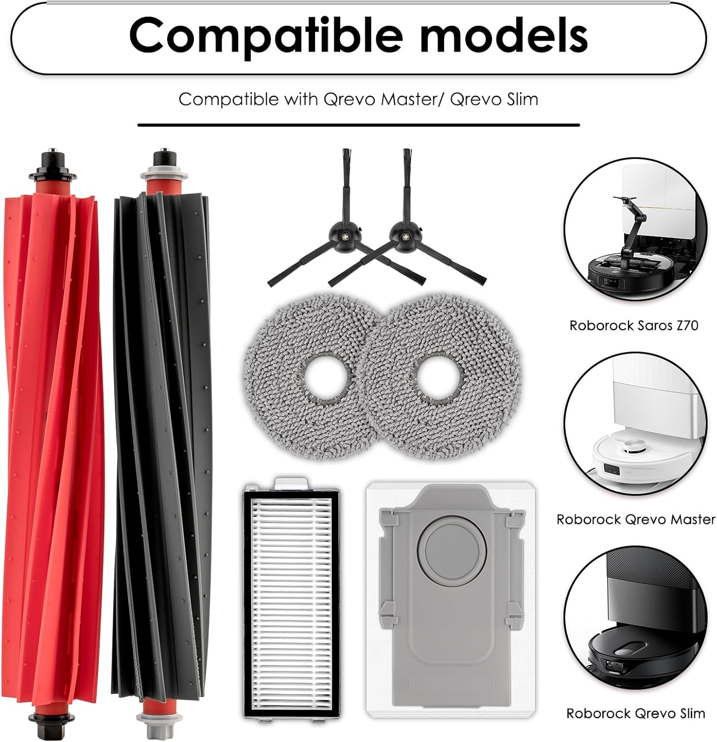23 Pack Qrevo Master Replacement Parts Compatible with Roborock Qrevo Master